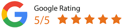 Example of Google ratings on homepage