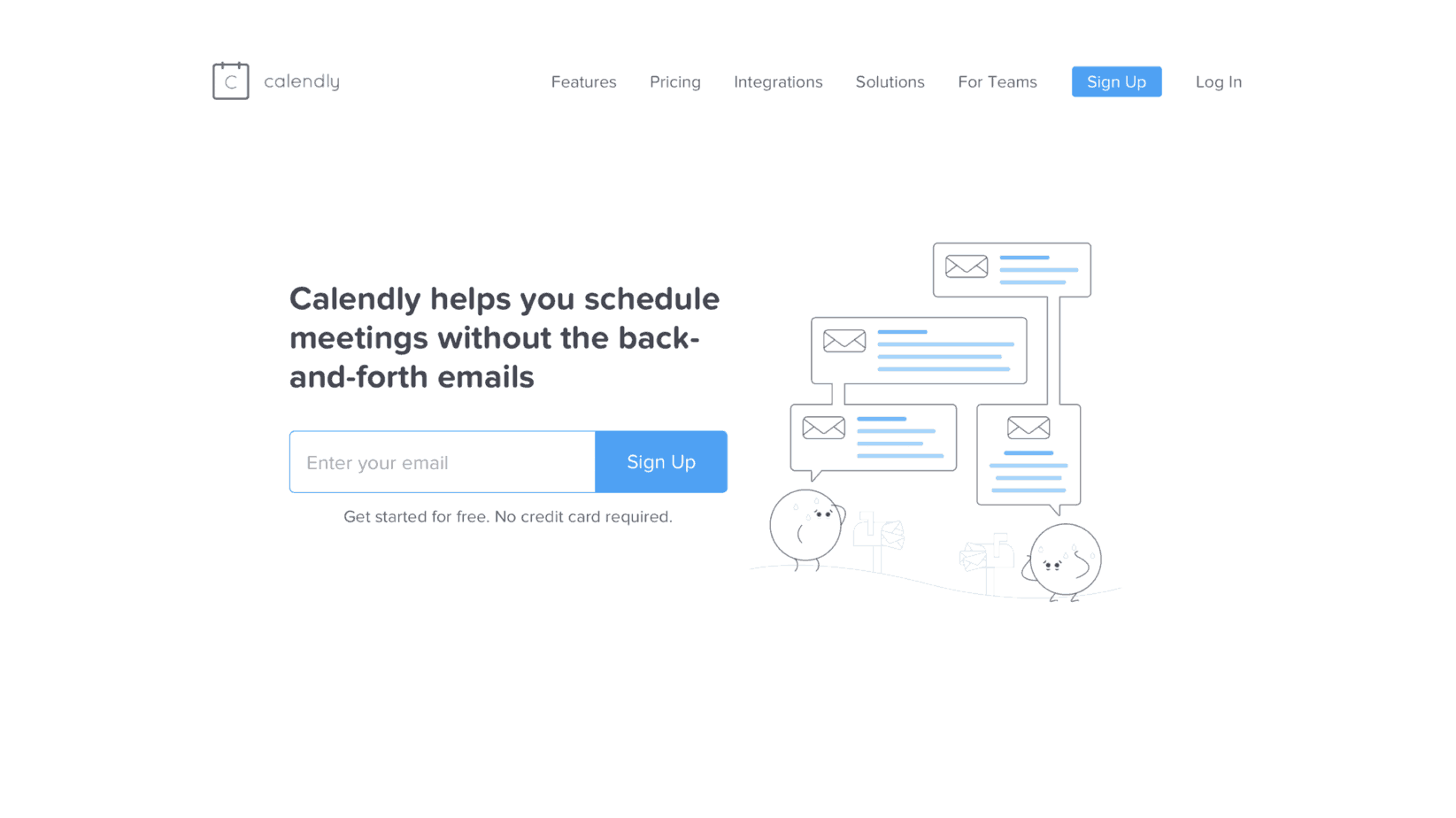 Calendly homepage with clear brand benefit statement
