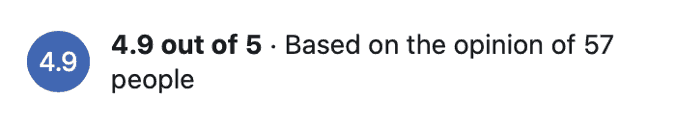 Facebook ratings example