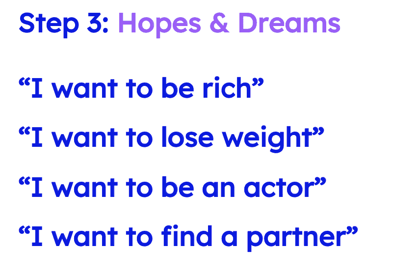 Customer hopes and dreams worksheet