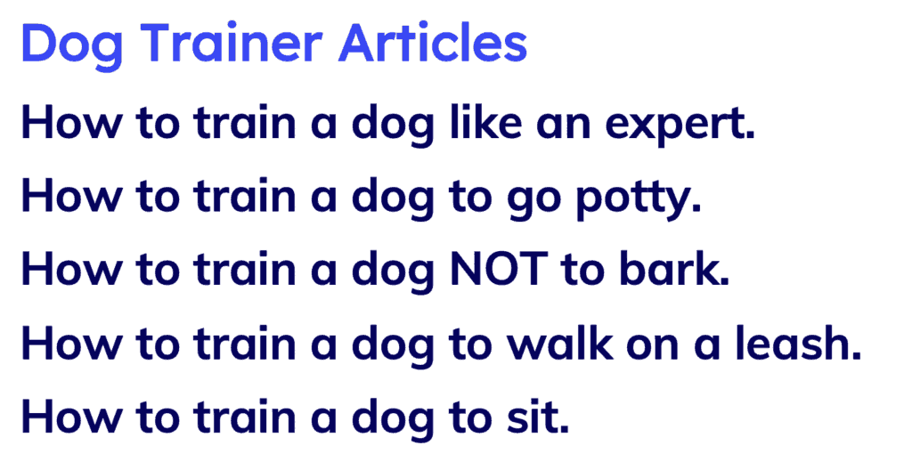 dog trainer articles examples