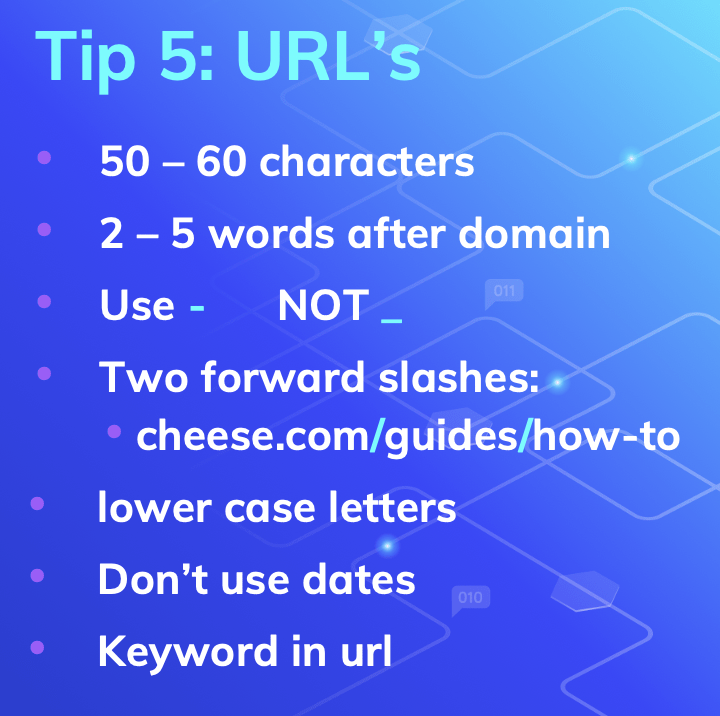 step 5 tip 5 url structure summary